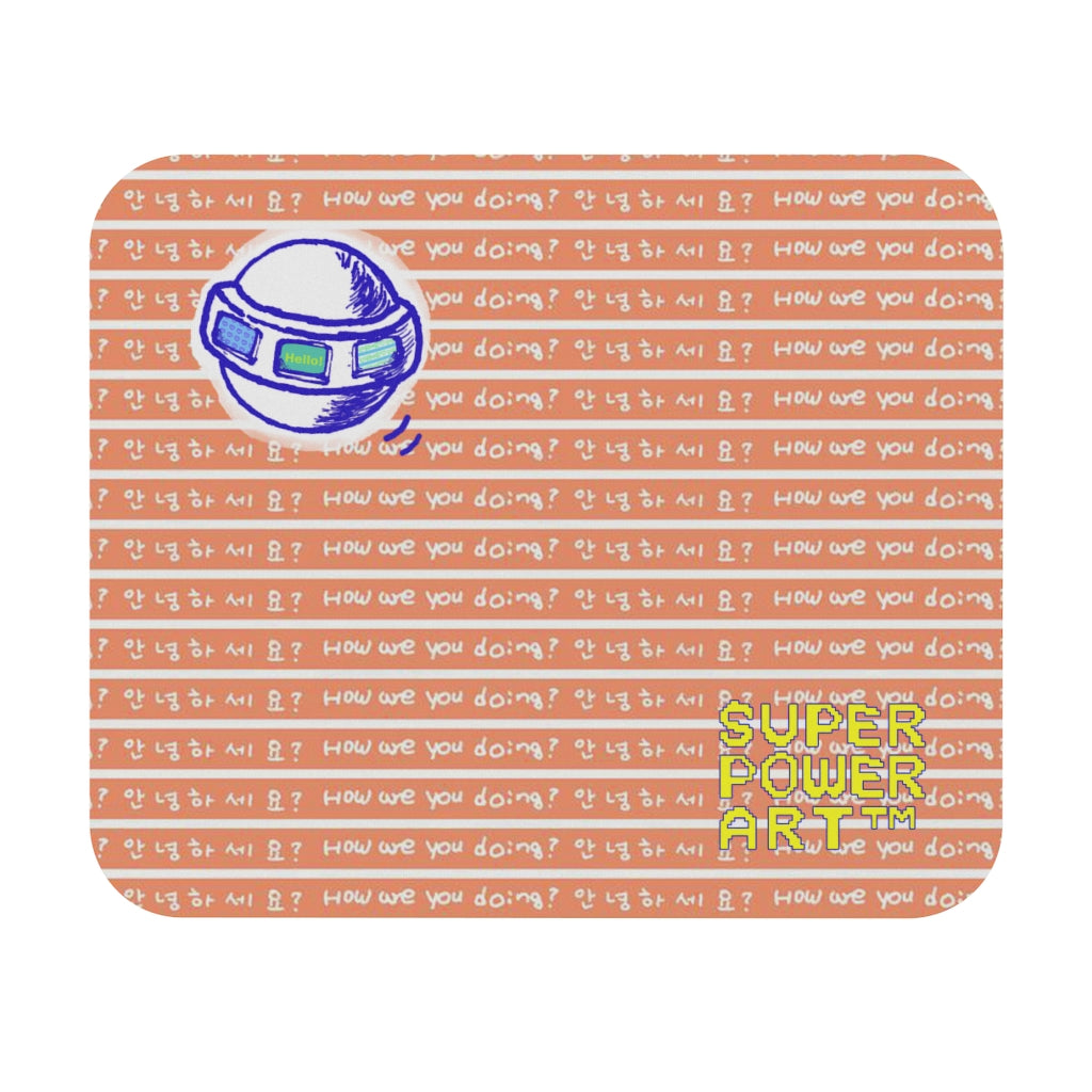 Super Power Art_UFO_How are you doing_Mouse Pad (Rectangle)_AOP_Orange light