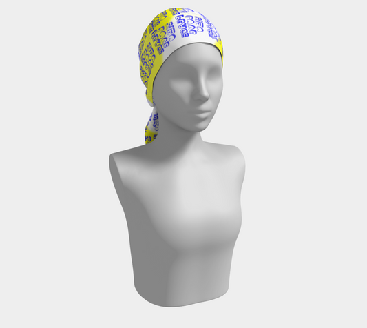 Love & Peace Scarf — Blue Text / Yellow / White | ASTRA SOL™
