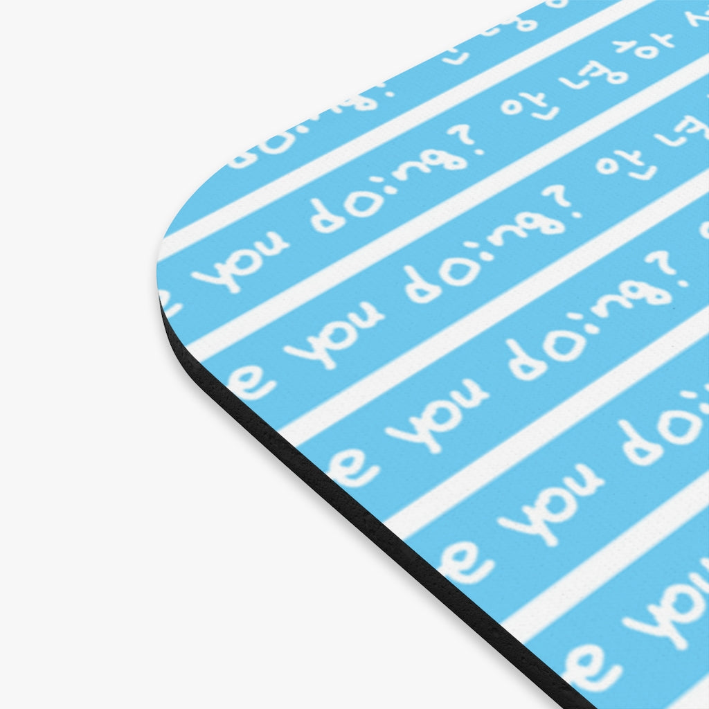 Super Power Art_Srtipe_How are you doing?_Mouse Pad (Rectangle)_AOP_Light blue