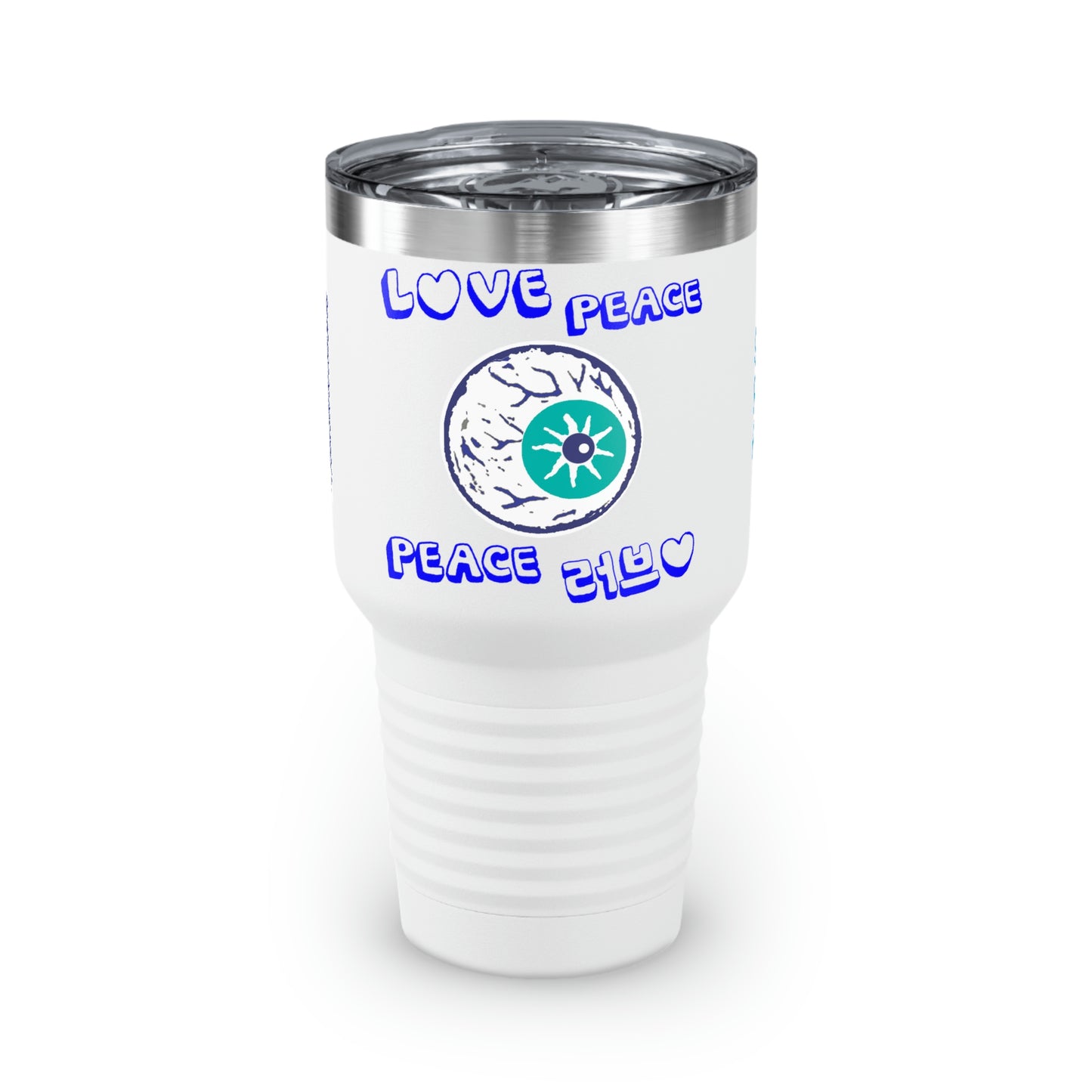Insook Hwang's Art_Eyeball_LovePeace_Tumbler, 30oz