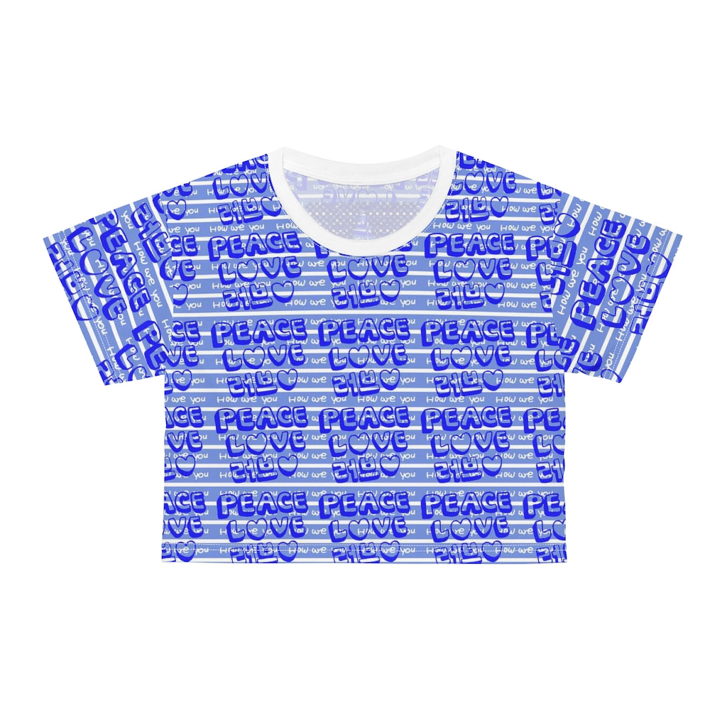 Insook Hwang's art_Love and Peace_AOP Crop Tee