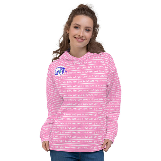 Superpowerart AOP Hoodie — UFO & “How Are You” Pink Stripes Edition