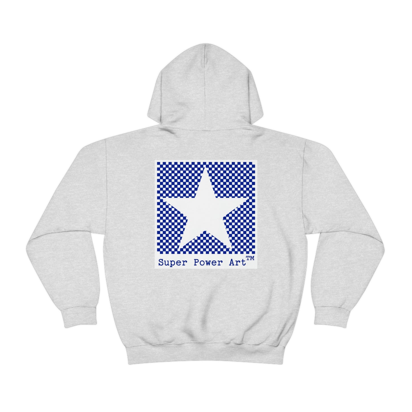 Insook Hwang's art_ Super Power Art(Blue_Black line)_Unisex Heavy Blend™ Hooded Sweatshirt