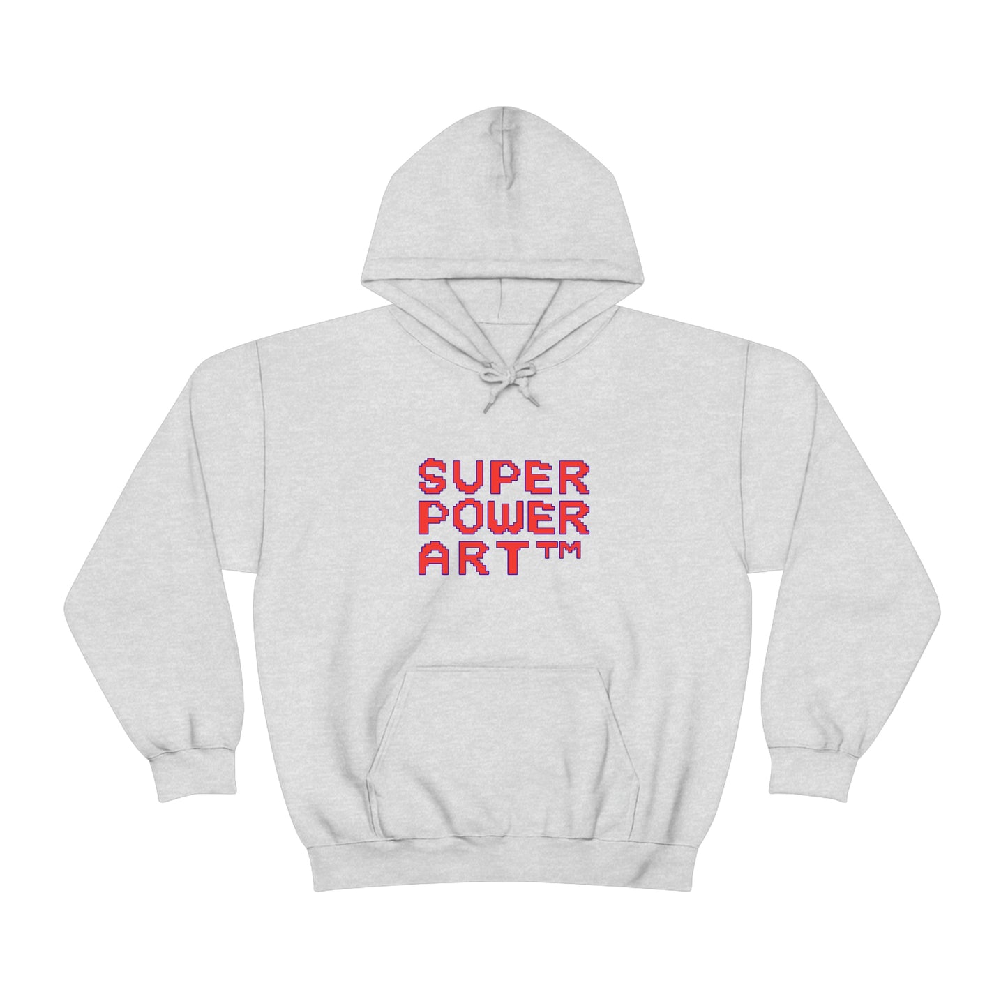 Insook Hwang's art_ Super Power Art(Red_Blueline)_Unisex Heavy Blend™ Hooded Sweatshirt