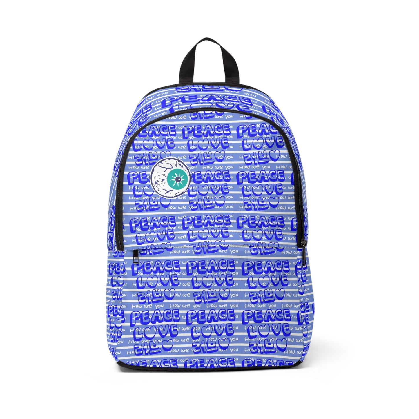 Insook Hwang's art_Love and Peace_Eyeball_Unisex Fabric Backpack