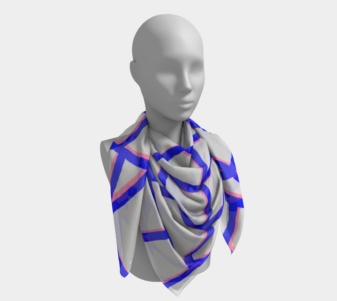 Insook Hwang's Art_scarves_Net_BluePinkline_gray