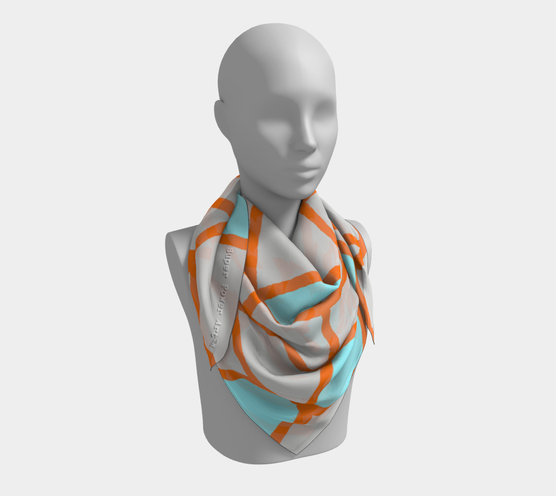 Net Structure #6 Scarf — Orange Line / Gray / Blue Fill | ASTRA SOL™