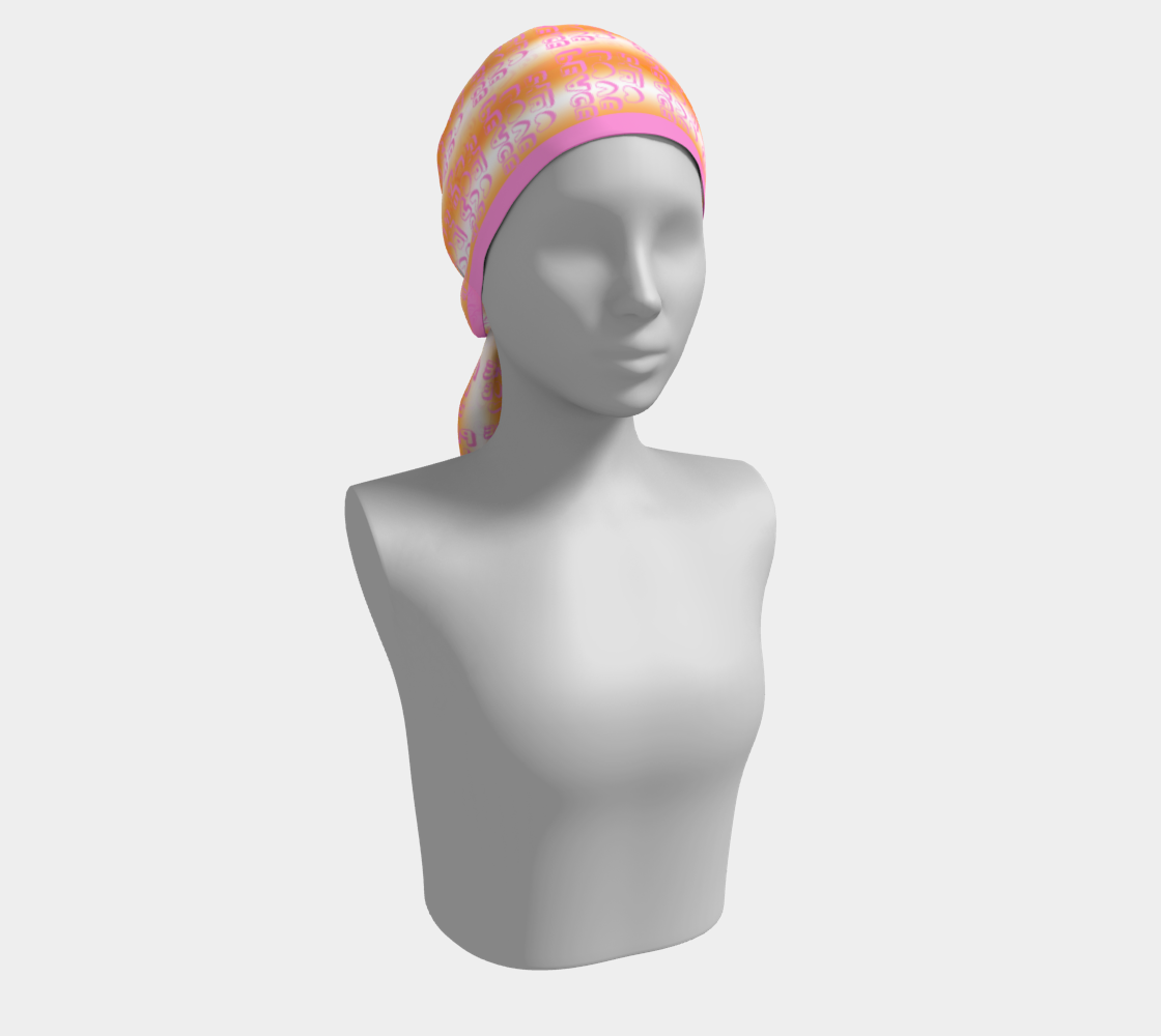 Insook Hwang's Art_Scarves_Love&Peace_Orange_pinkline