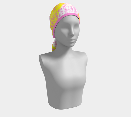 Love & Peace Scarf — Pink Text / Yellow / Pink Line | ASTRA SOL™