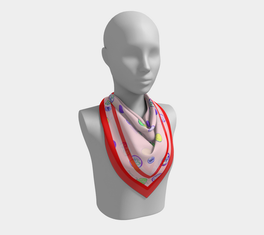 Magic Bubble #1 Scarf — Red Line / Pink | ASTRA SOL™