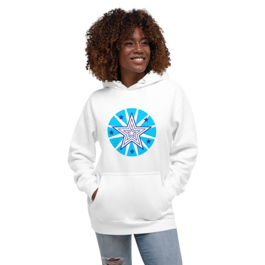 Superpowerart Hoodie — Super Star Bursting & Happy Creator (Unisex, 6 Colors)