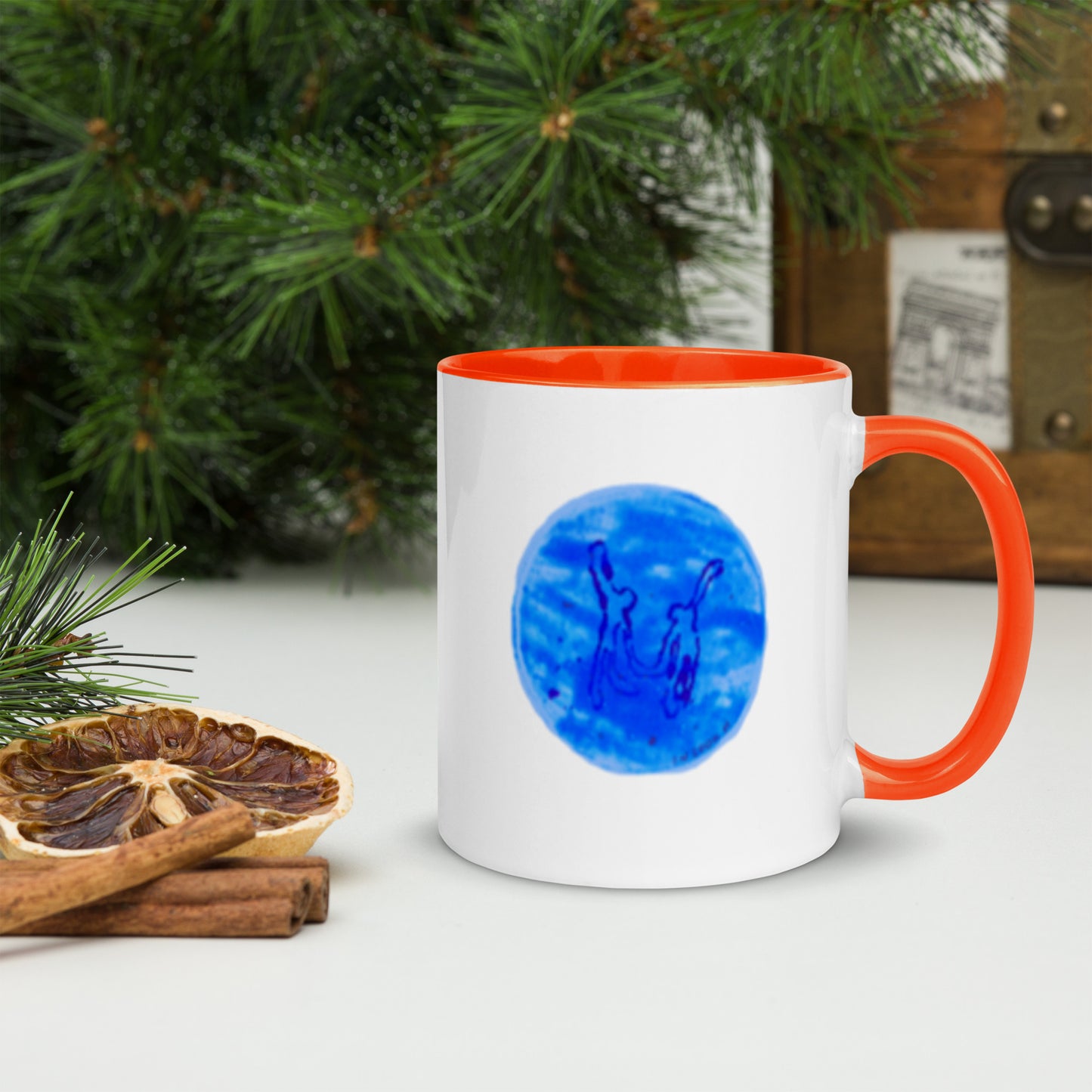 Insook Hwang's Art_Super Power Love#1_ Mug(11OZ) with Color Inside (Red, Orange, Pink,Yellow)