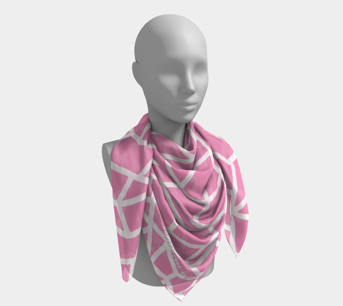 Insook Hwang's Art_Scarves_Net#2_white line_pink