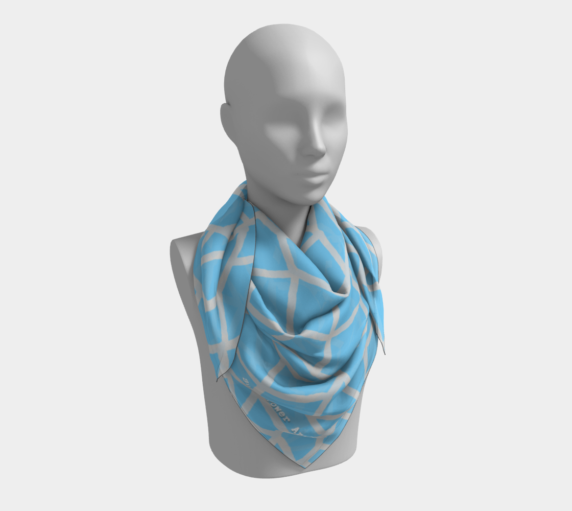 Insook Hwang's art_scarves_Net#2_grayline_lightblue