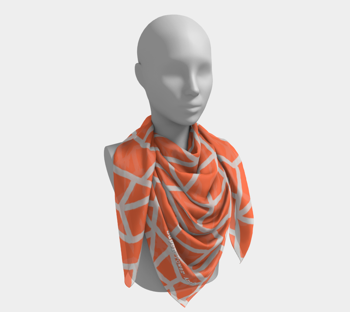 Insook Hwang's art_Scarves Net#2_graye line_orange