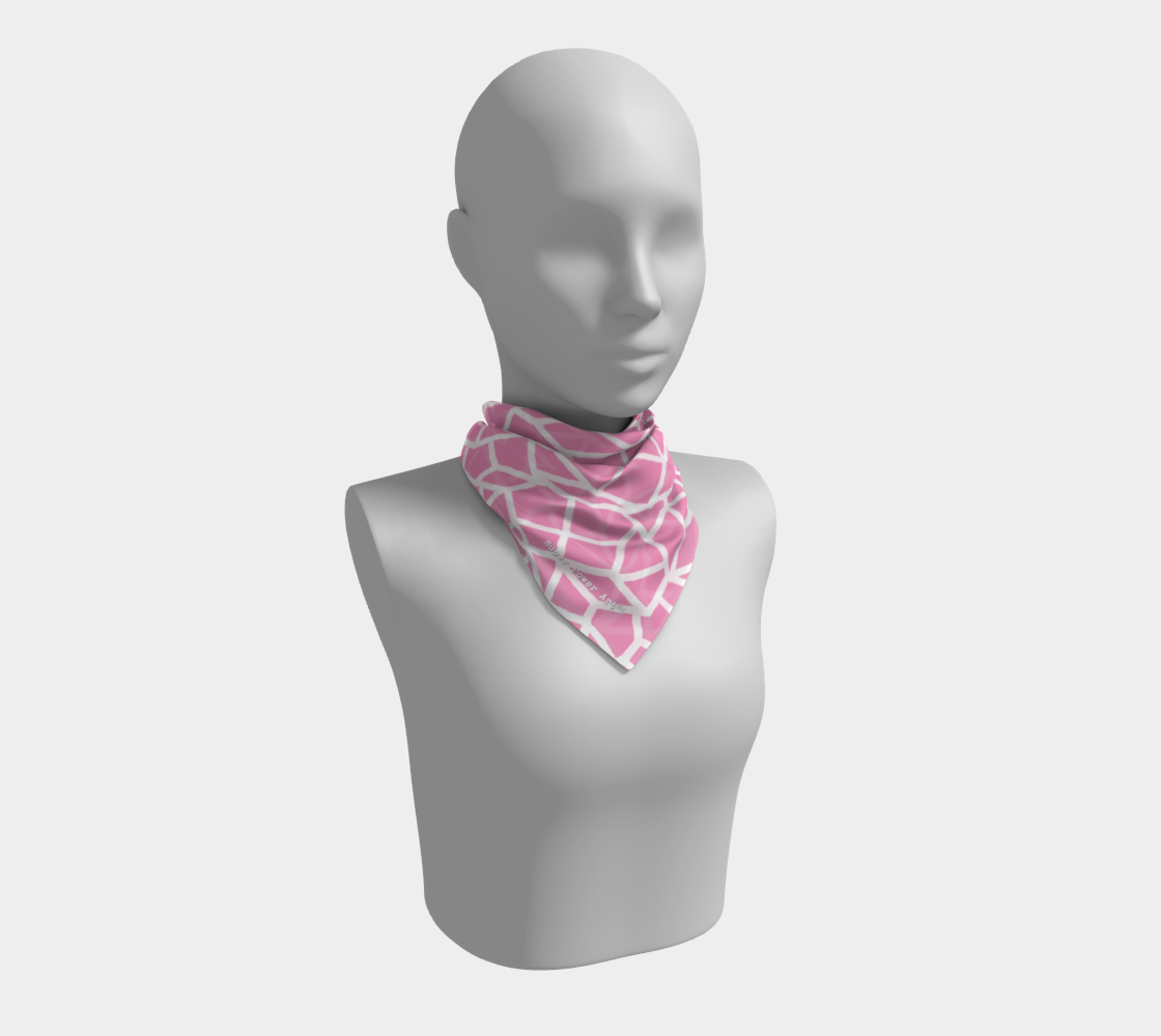 Insook Hwang's Art_Scarves_Net#2_white line_pink