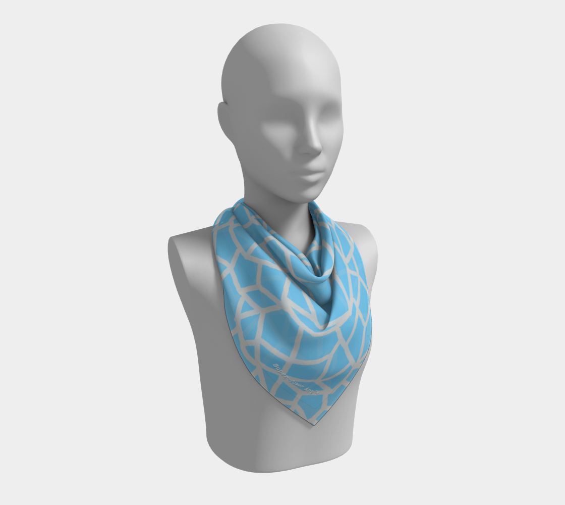 Insook Hwang's art_scarves_Net#2_grayline_lightblue