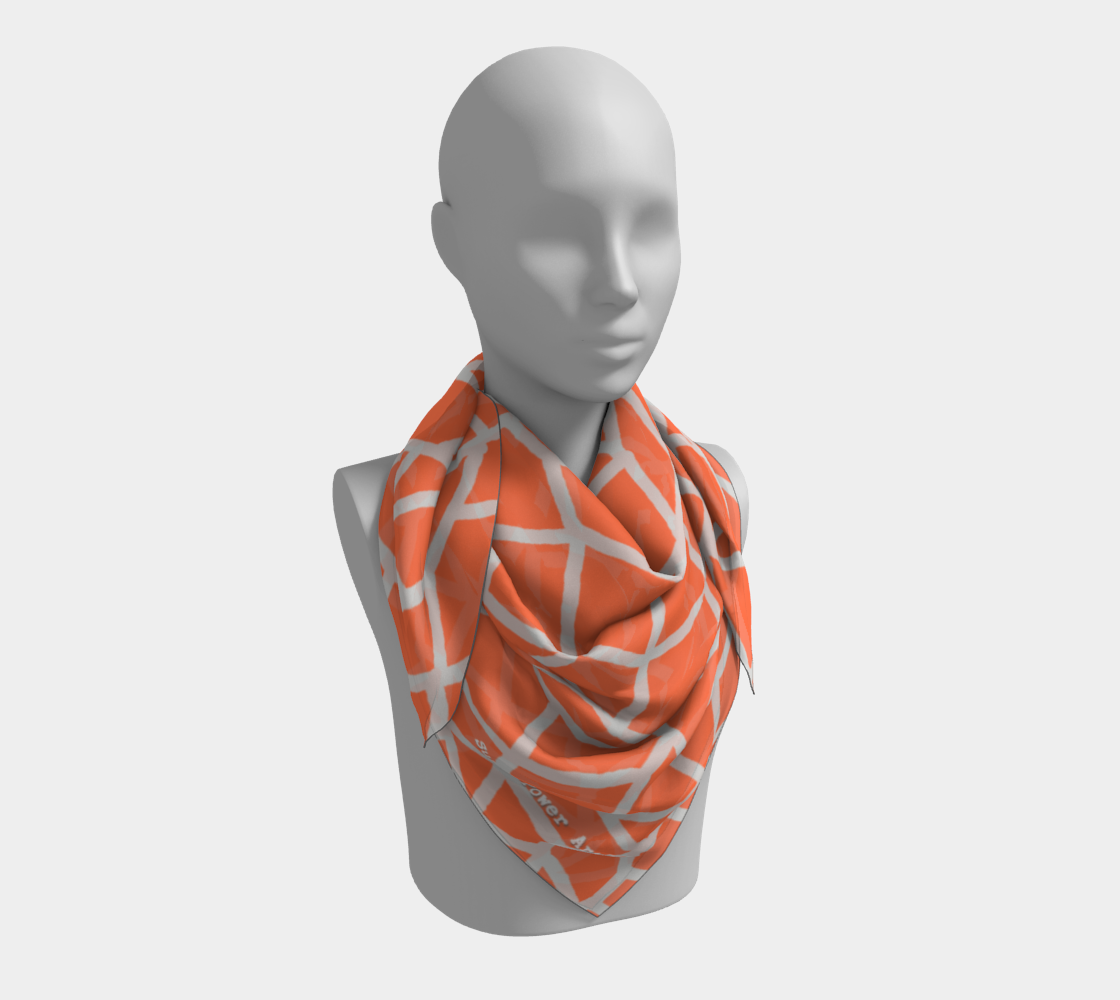 Insook Hwang's art_Scarves Net#2_graye line_orange