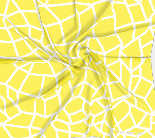 Insook Hwang's Art_Scarves_Net#2_white line_light blue#2