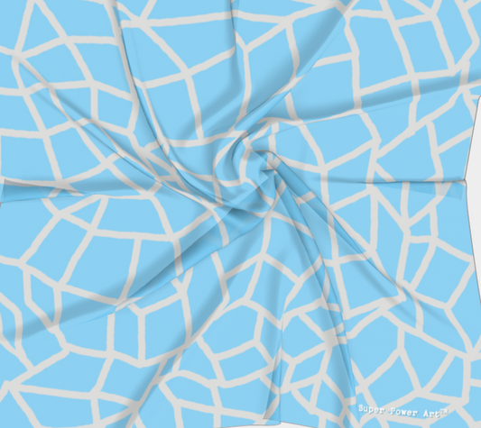 Insook Hwang's art_scarves_Net#2_grayline_lightblue