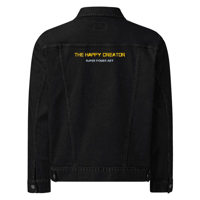 Superpowerart "The Happy Creator" Denim Jacket (White / Blue / Black)