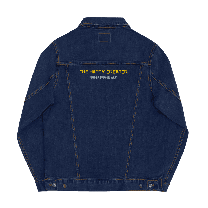 Superpowerart "The Happy Creator" Denim Jacket (White / Blue / Black)