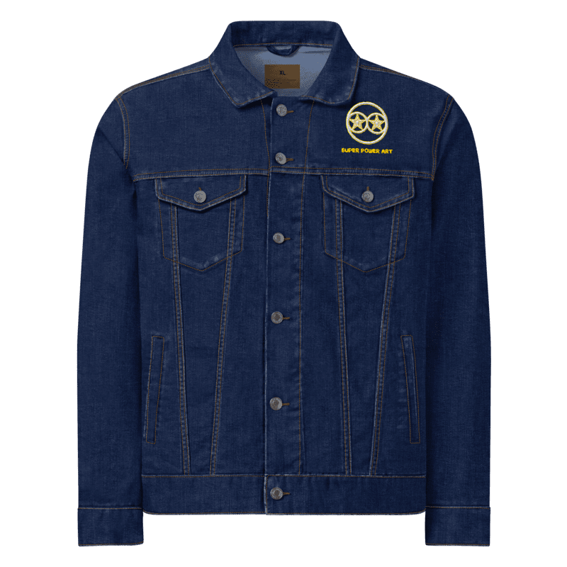 Superpowerart "The Happy Creator" Denim Jacket (White / Blue / Black)