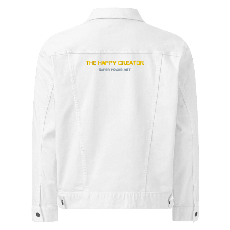 Superpowerart "The Happy Creator" Denim Jacket (White / Blue / Black)