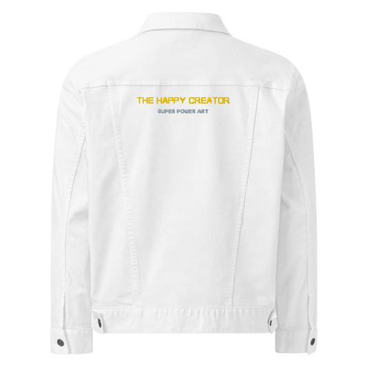 Superpowerart "The Happy Creator" Denim Jacket (White / Blue / Black)