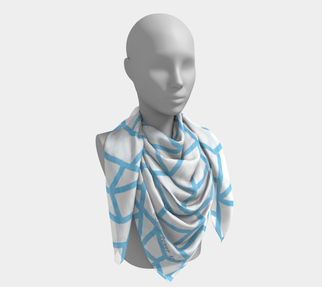 Insook Hwang's art_Scarves_Net#2_Light blue line_white