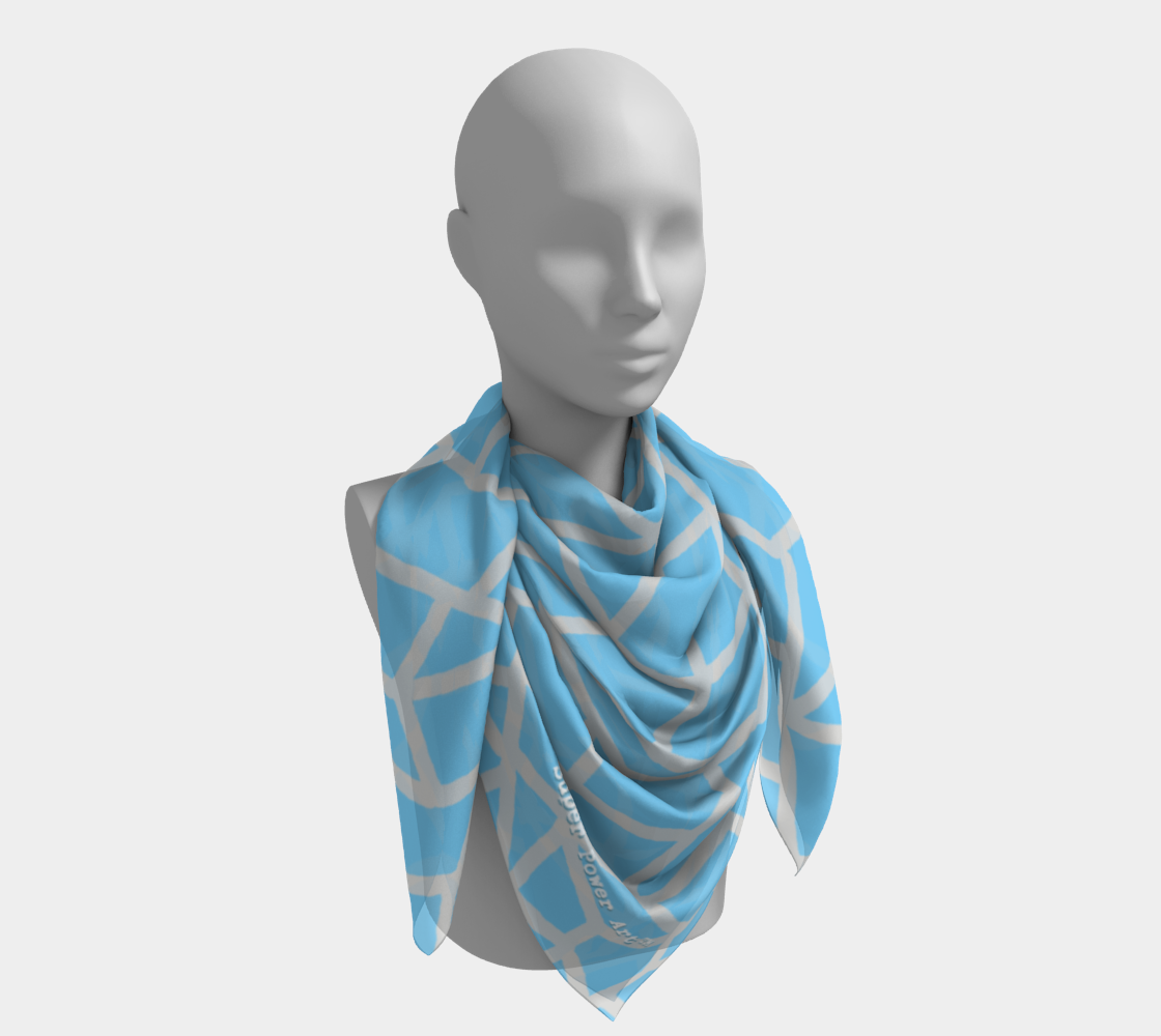 Insook Hwang's art_scarves_Net#2_grayline_lightblue