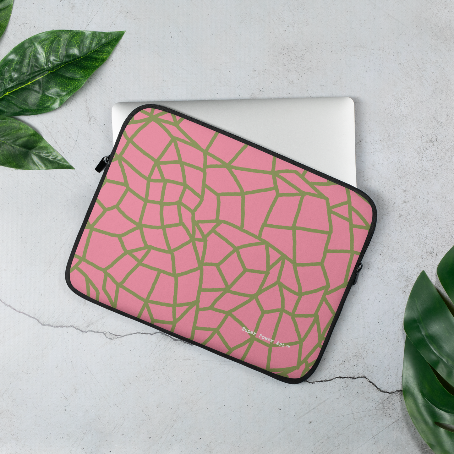 Insook Hwang's art_Net_Pink_Laptop Sleeve