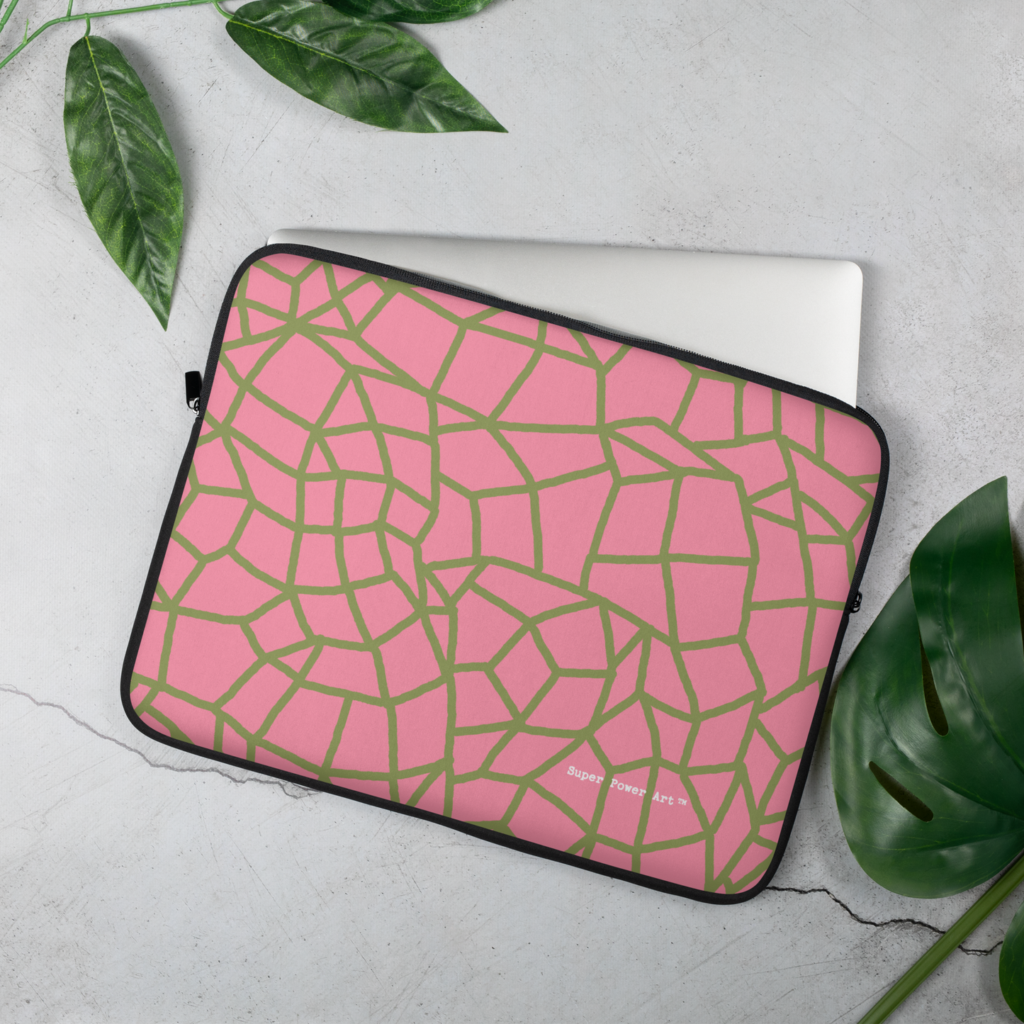 Insook Hwang's art_Net_Pink_Laptop Sleeve