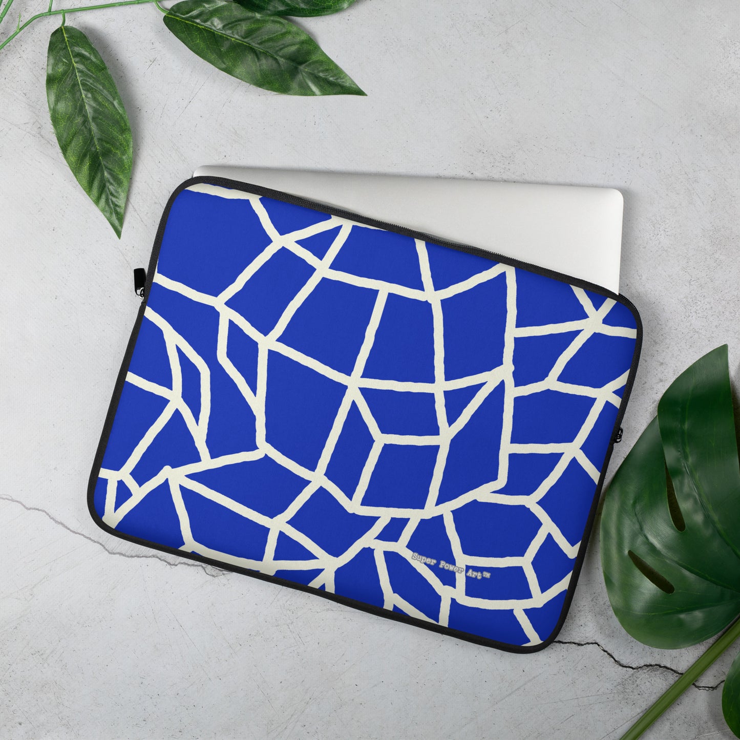 Insook Hwang's art_Net_Blue_Laptop Sleeve