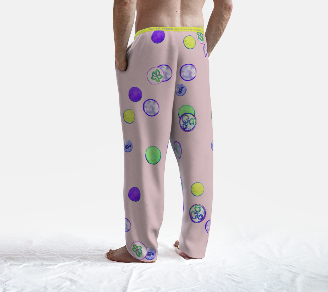 Insook Hwang's Art_Lounge Pants__Energyballs_Pink#1_yellowband