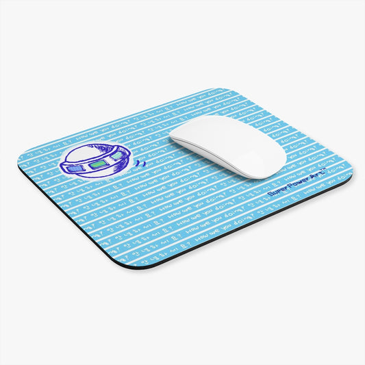 Super Power Art_UFO_How are you doing_Mouse Pad (Rectangle)_AOP_Light blue
