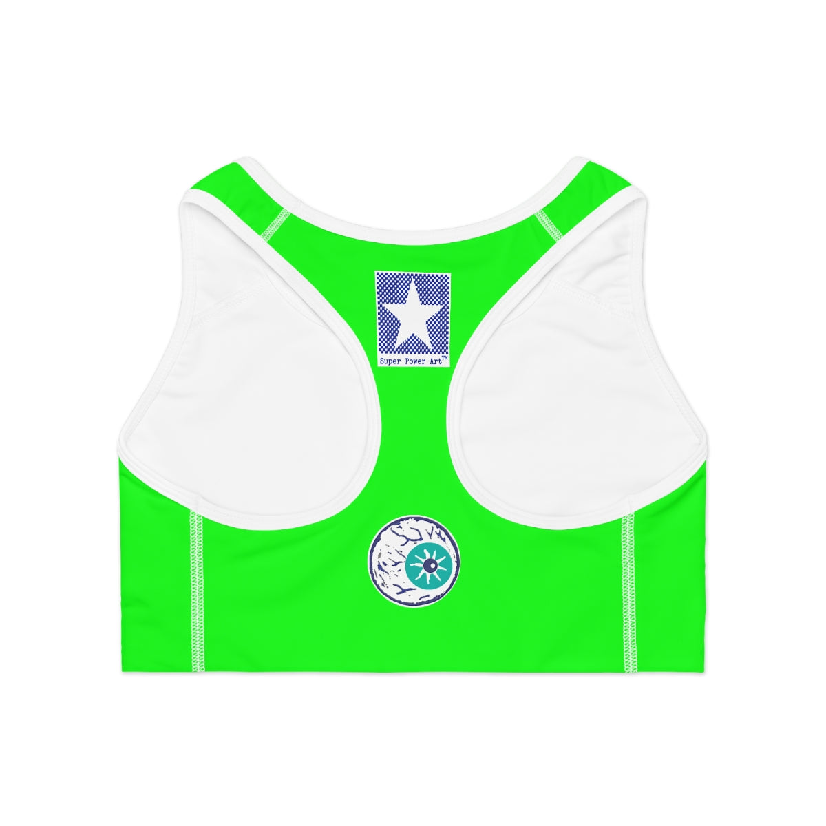 Insook Hwang's art_UFO_Eye ball_Sports Bra (AOP)_Green