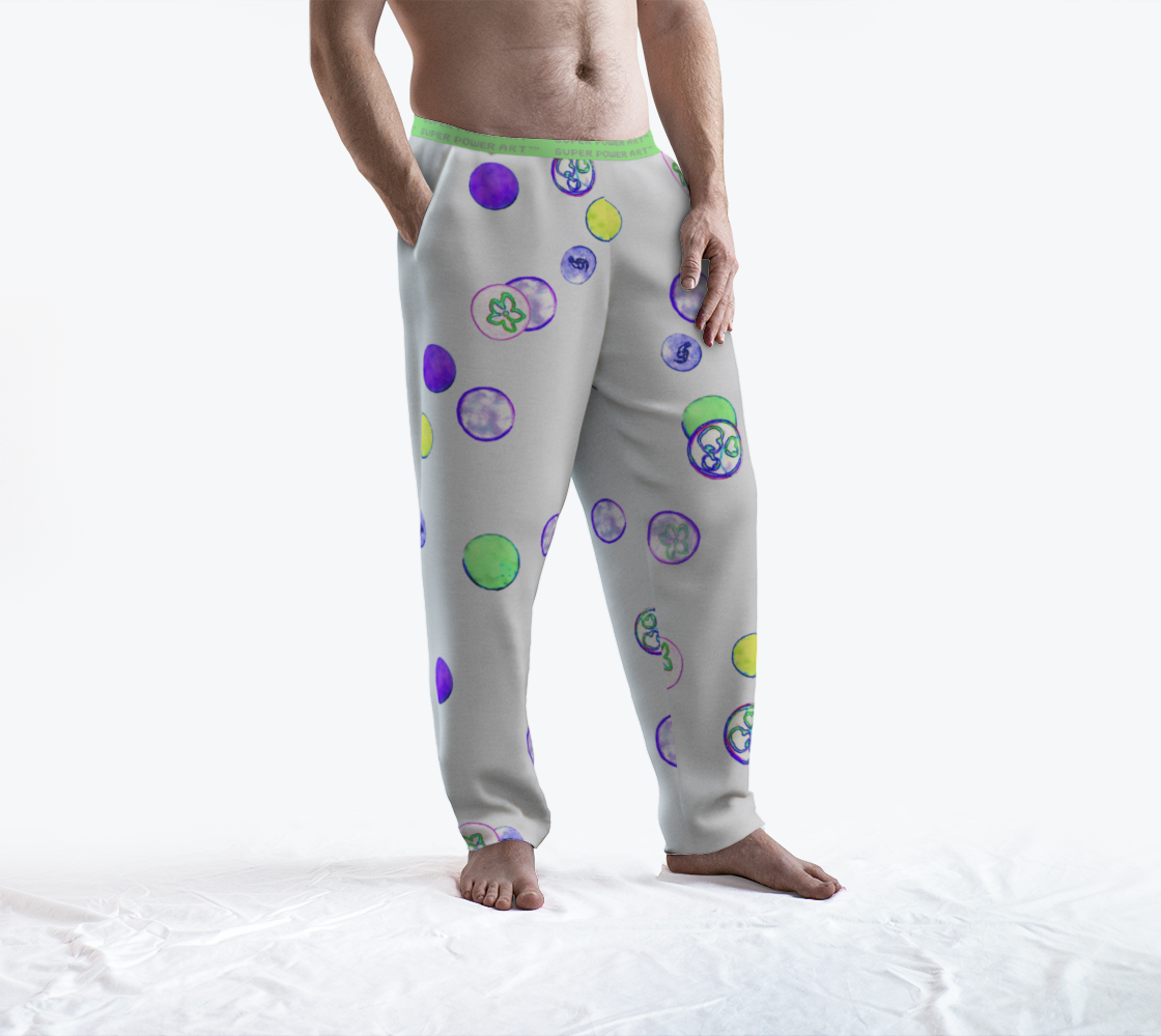 Insook Hwang's Art_Lounge Pants__Energyballs_gray#2_greenband