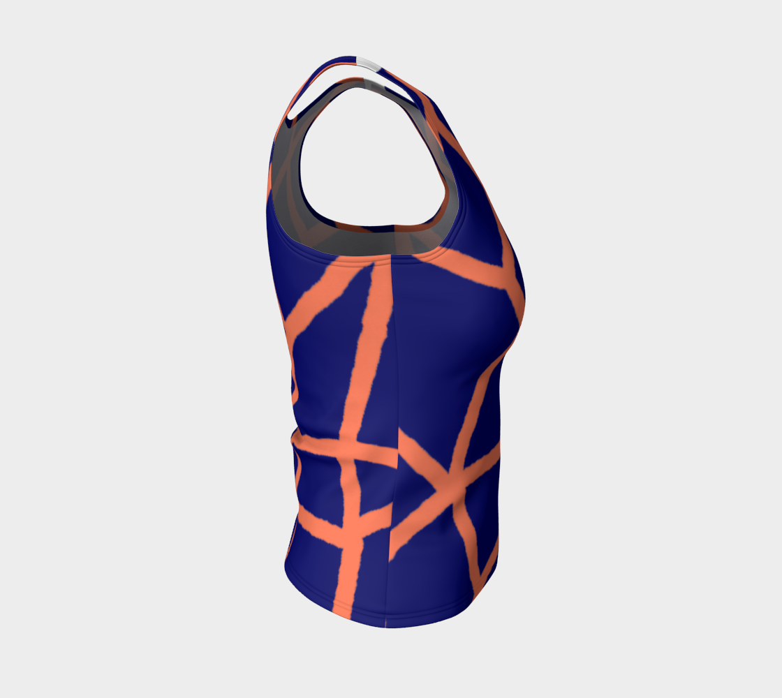 Insook Hwang's art_fitted tank top_ Net_orange_Navy#1