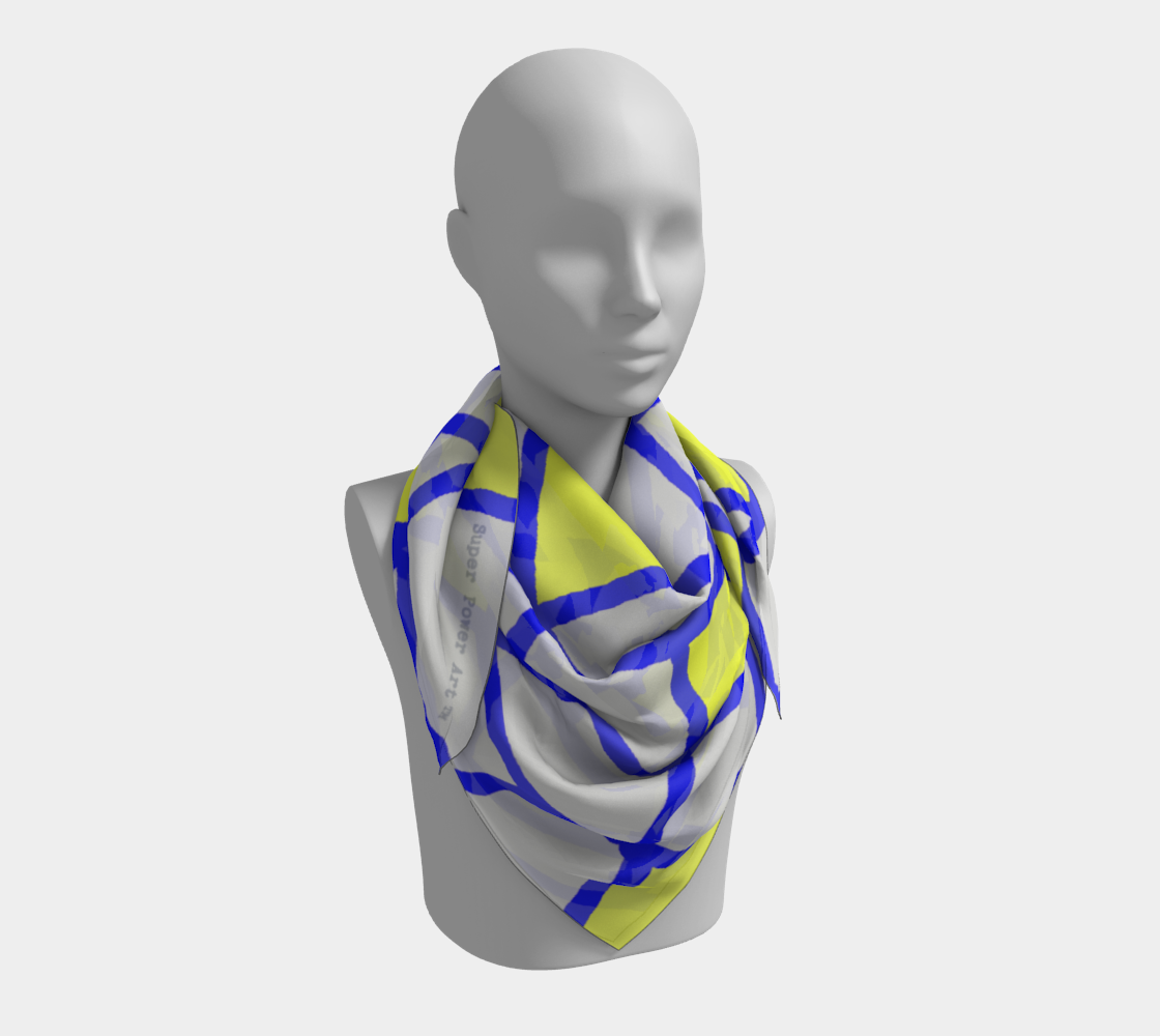 Insook Hwang's Art_Scarves_Net_Blueline_yellow_ fill_gray