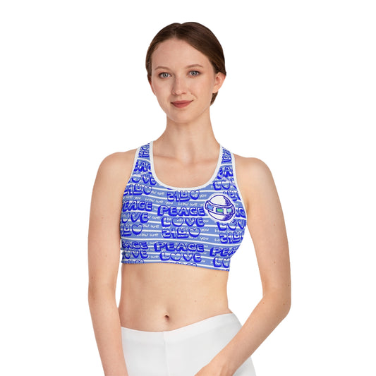 Insook Hwang's art_Love and Peace_Sports Bra (AOP)