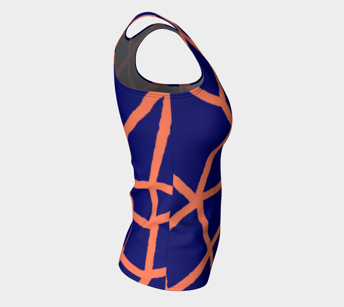 Insook Hwang's art_fitted tank top_ Net_orange_Navy#1