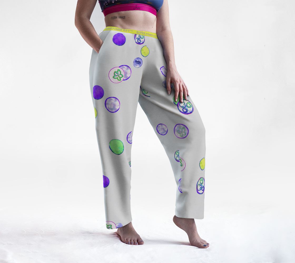 Insook Hwang's Art_Lounge Pants__Energyballs_gray#2_yellowband