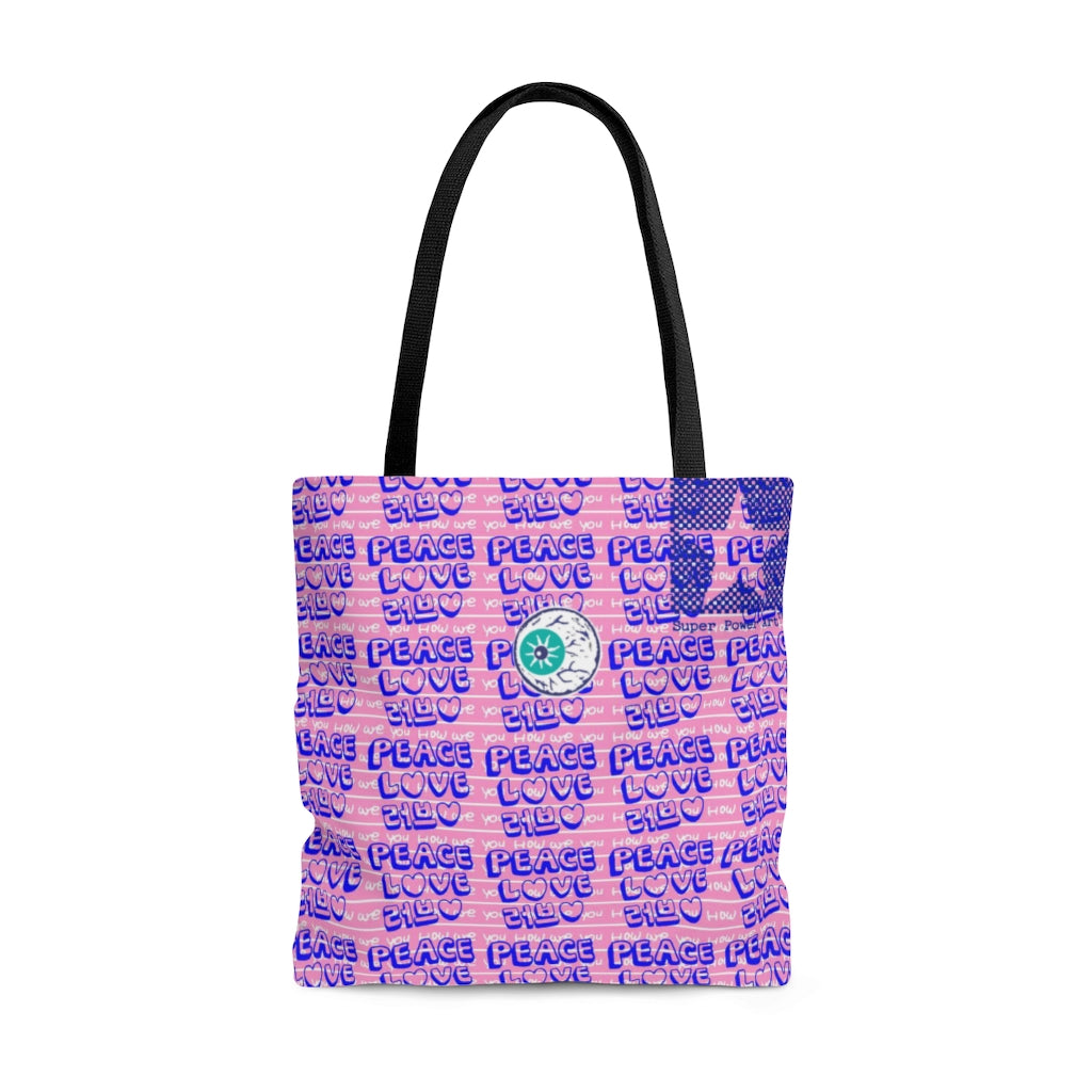 Insook Hwang's art_Love and Peace_Eyeball & UFO_AOP Tote Bag