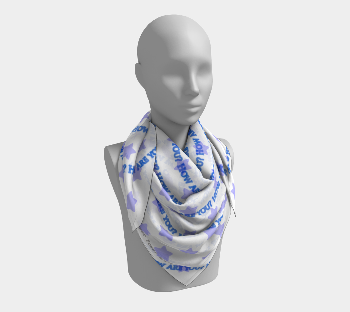 Insook Hwang's Art_Scarves _Stars_Spiral_Howareyou_blue#2_whiteback