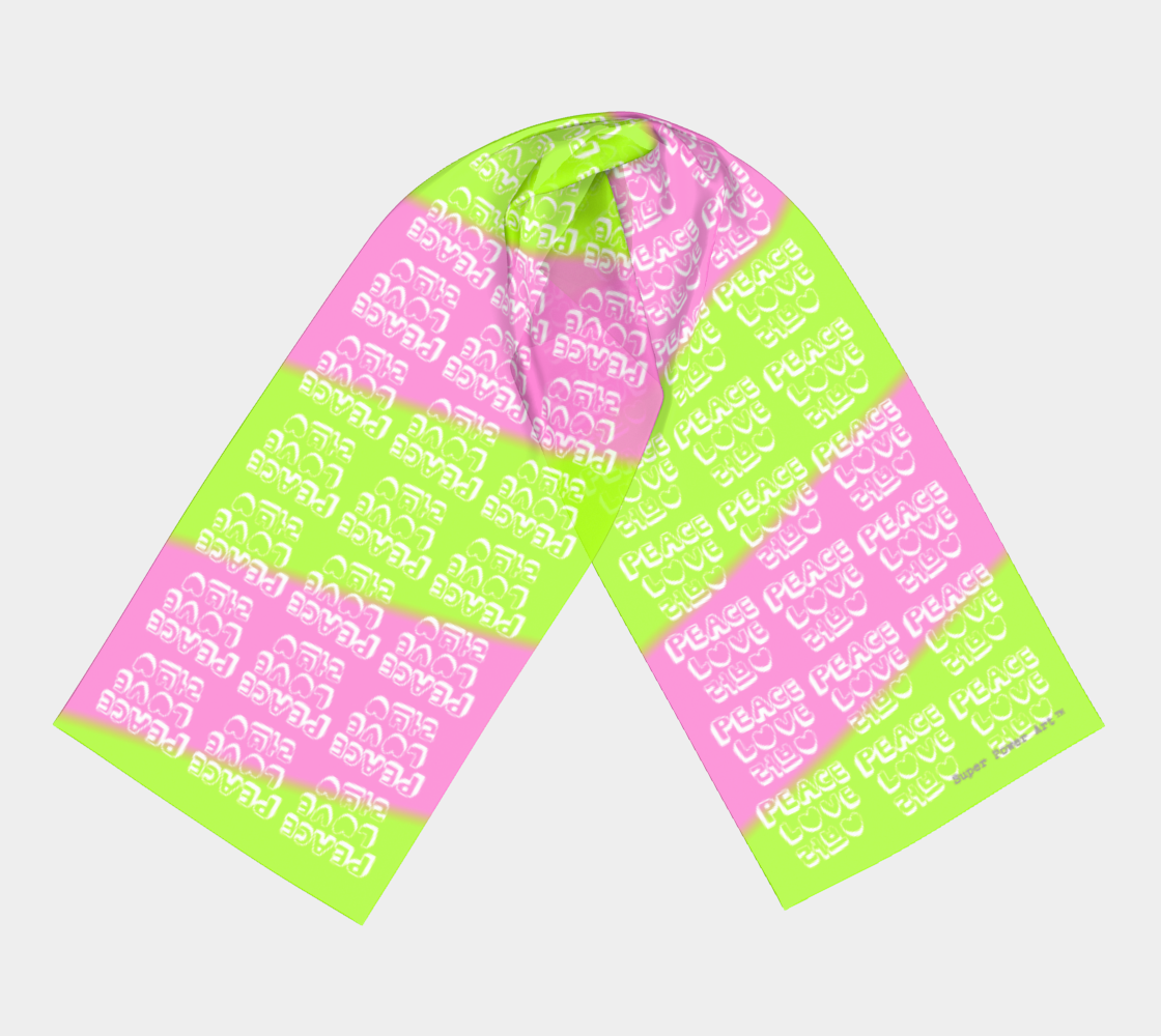 Insook Hwang's Art_Scarves_Love&Peace_yellowgreen_pink