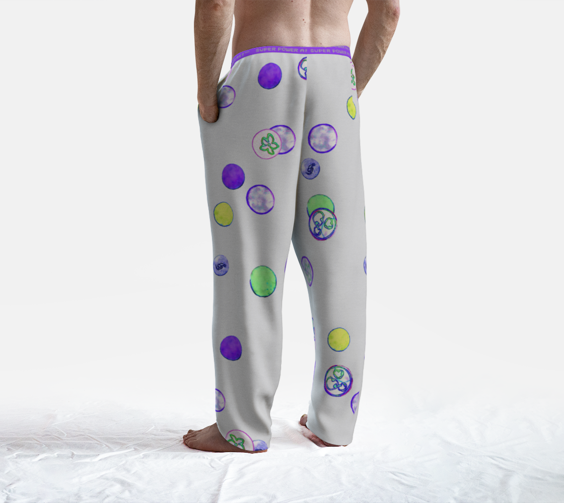 Insook Hwang's Art_Lounge Pants__Energyballs_gray#1_purpleband