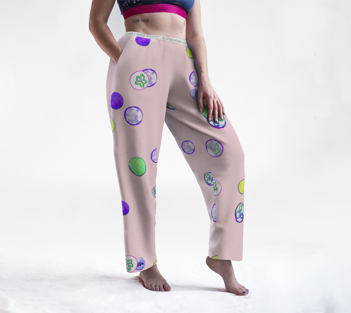 Insook Hwang's Art_Lounge Pants__Energyballs_Pink#1_whiteband