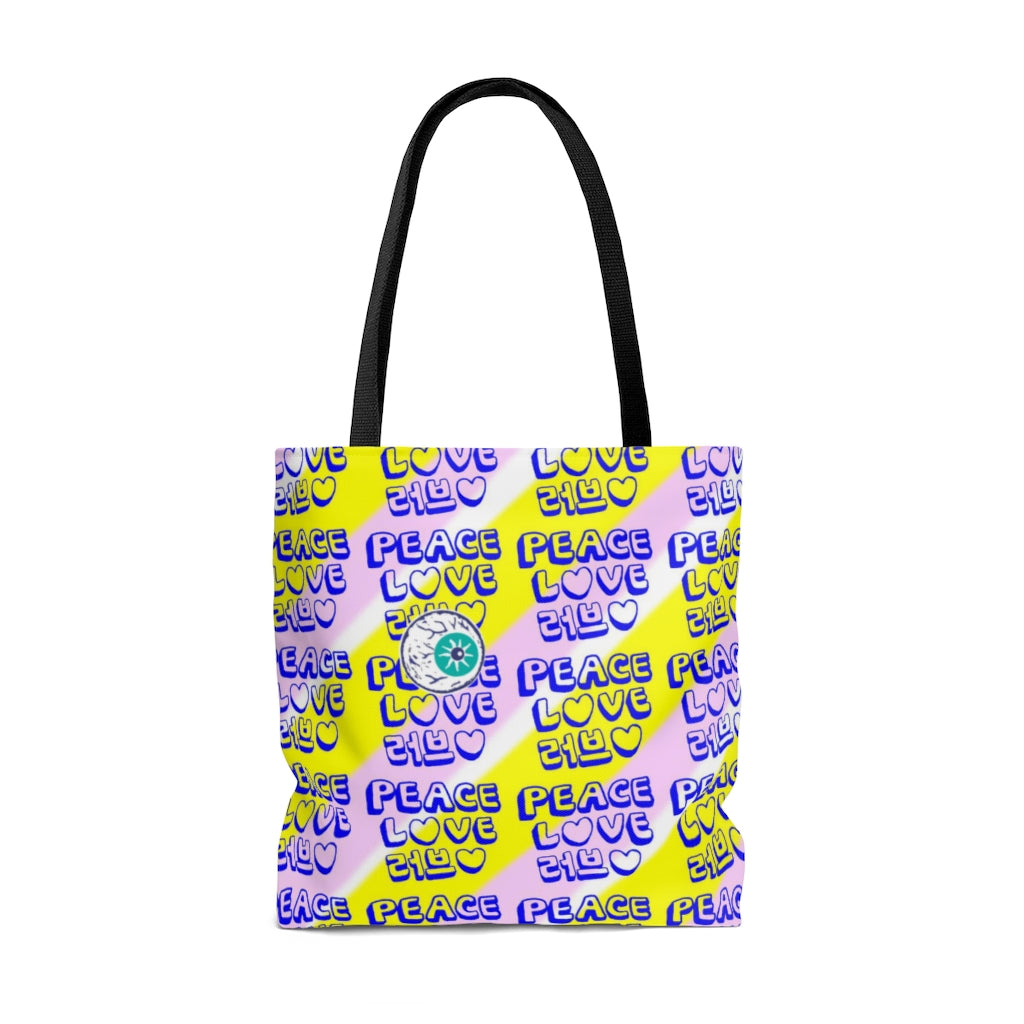 Insook Hwang's art_ Love and Peace_UFO_Eye ball_AOP Tote Bag