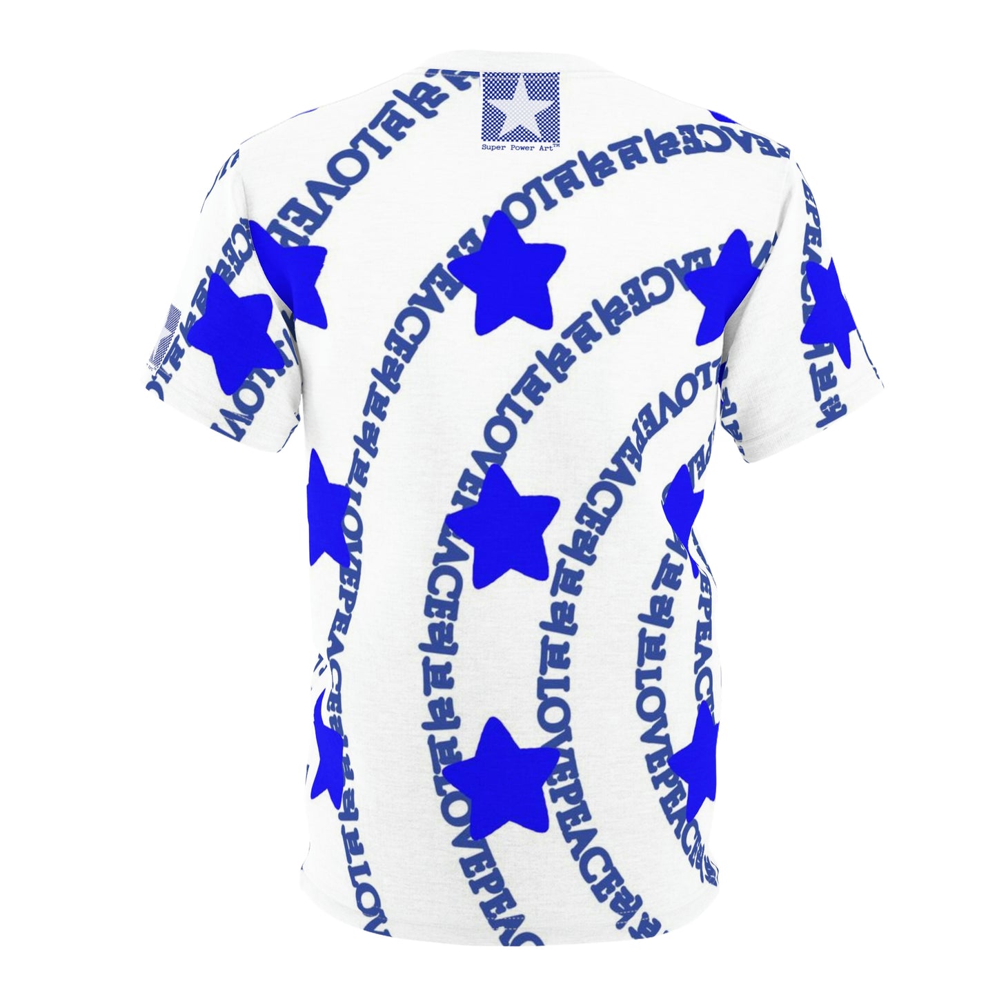 Insook Hwang's art_LovePeace_ Blue Stars#2_Unisex Tshirt_white